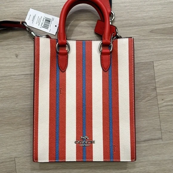 CoachDYLAN TOTE BAG WITH STRIPE PRINT